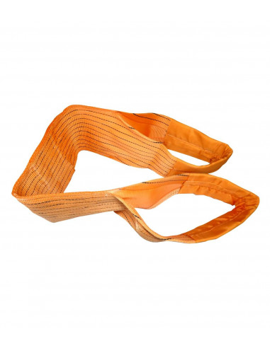 FIPCENTER-Élingue textile sangle plate de levage CMU 10 tonnes orange - 2 boucles-ELP10T