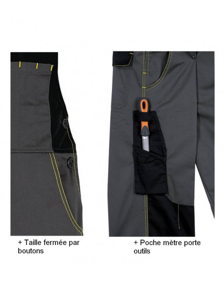 FIPCENTER-Salopette de travail D-MACH Polyester coton-DMACHSAL